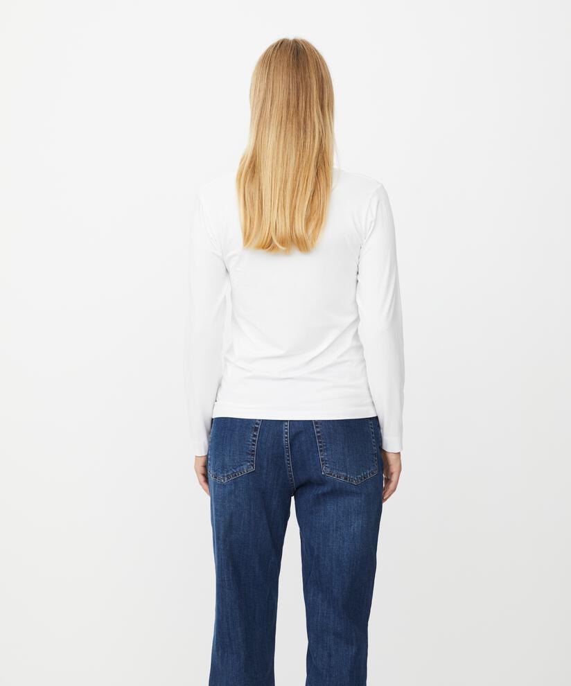 Weiches Jersey-top Mit Langen Ärmeln, White