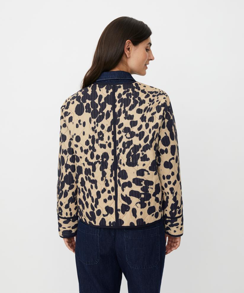 Steppjacke mit Leopardenmuster, Oxford Tan