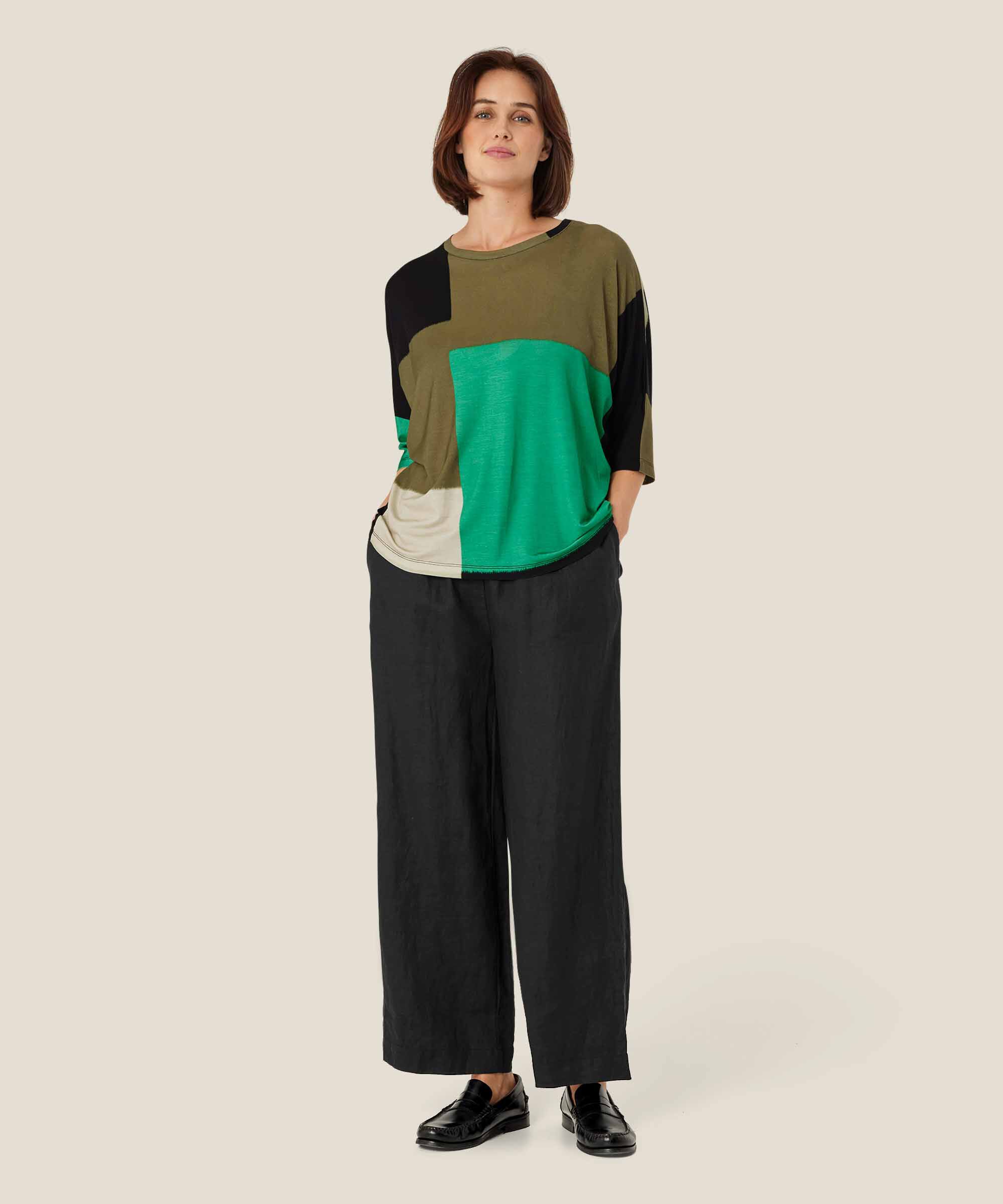 Bedrucktes T-Shirt mit Rundhalsausschnitt, Green Spruce