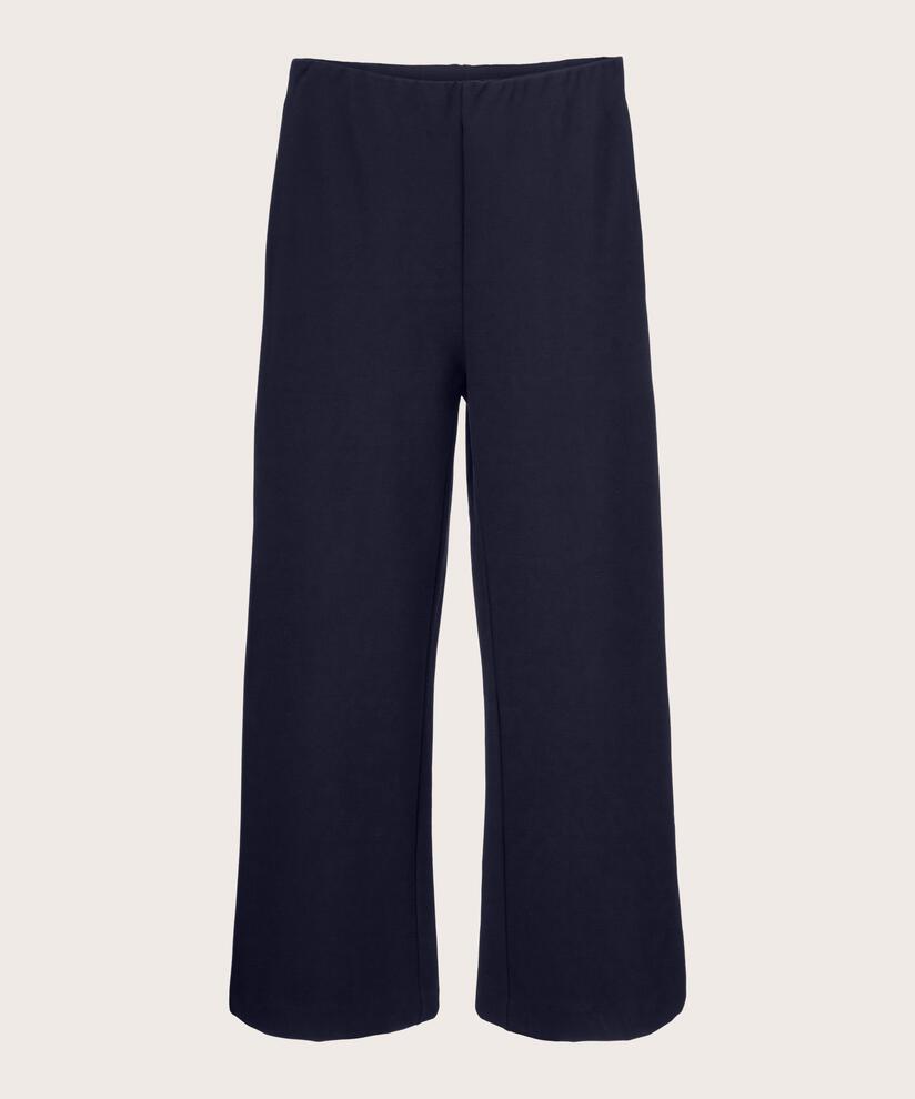 Schwere Jerseyhose mit weitem Bein, Navy