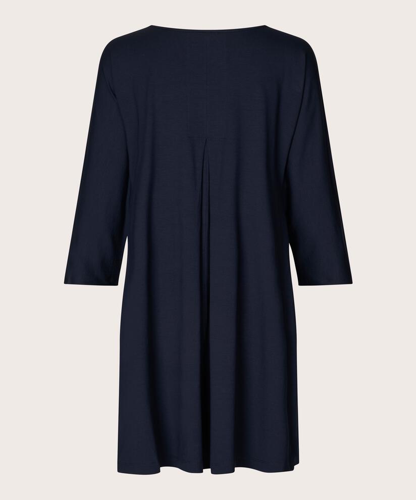 Jersey-tunika Mit Rundhals Und Eingrifftaschen, Navy