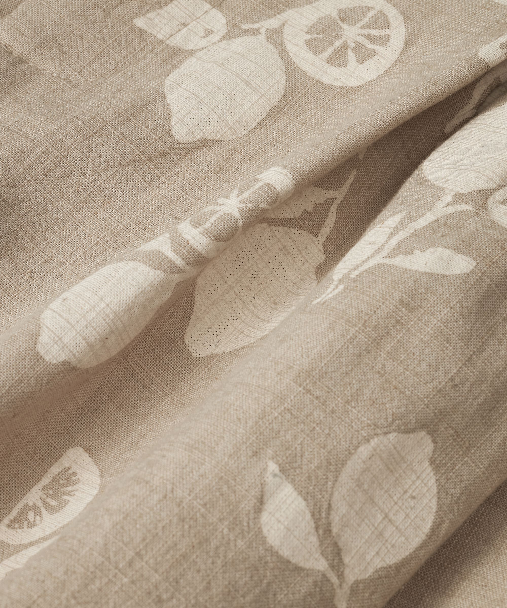 Bedruckte Shorts aus Leinenmischung mit festem Bund, Natural