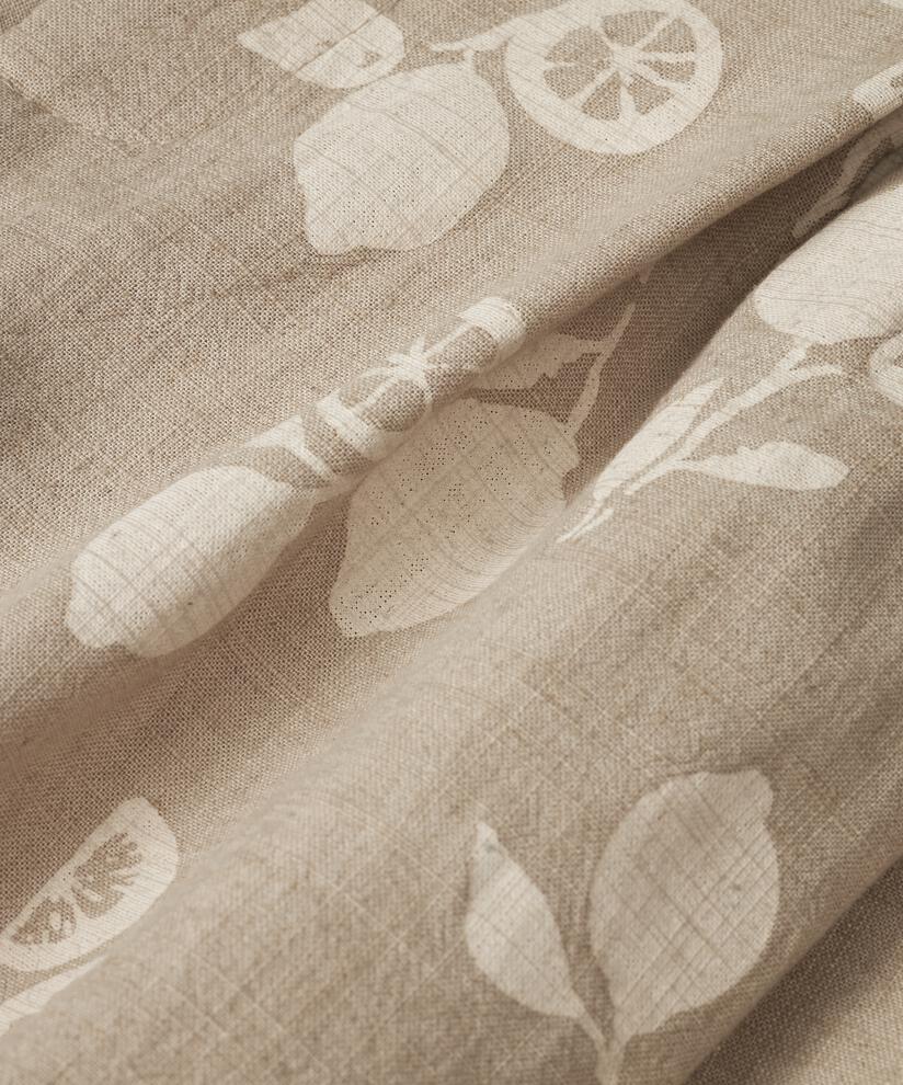 Bedruckte Shorts aus Leinenmischung mit festem Bund, Natural