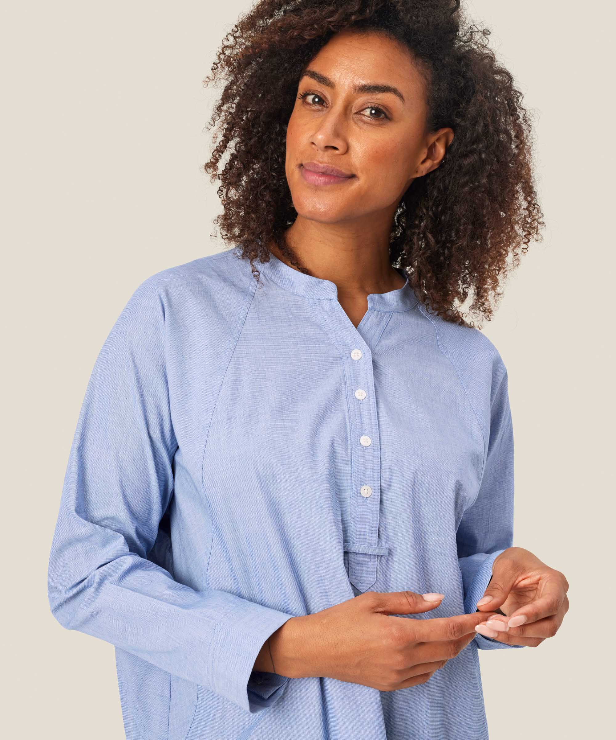 Baumwolltunika mit Knöpfen und Seitenschlitzen, Sargasso Sea