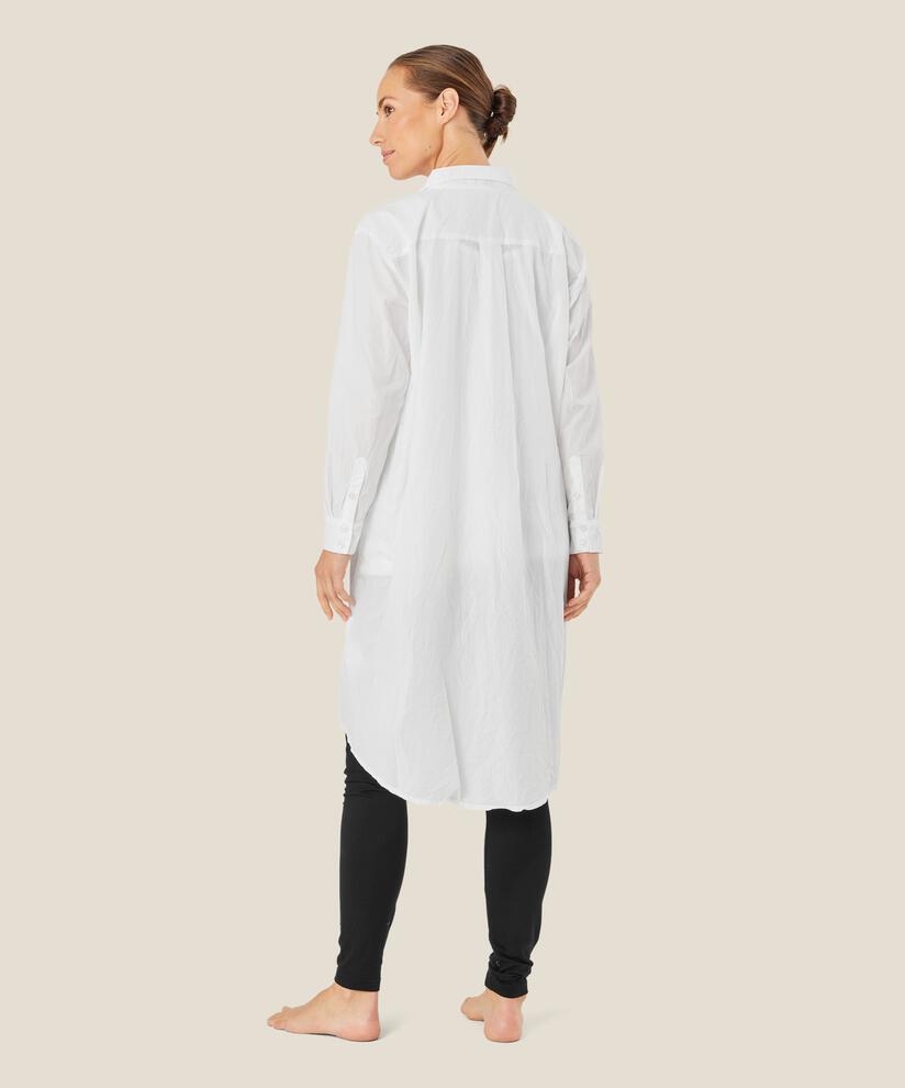 Hemdblusenkleid in Baumwollqualität, White