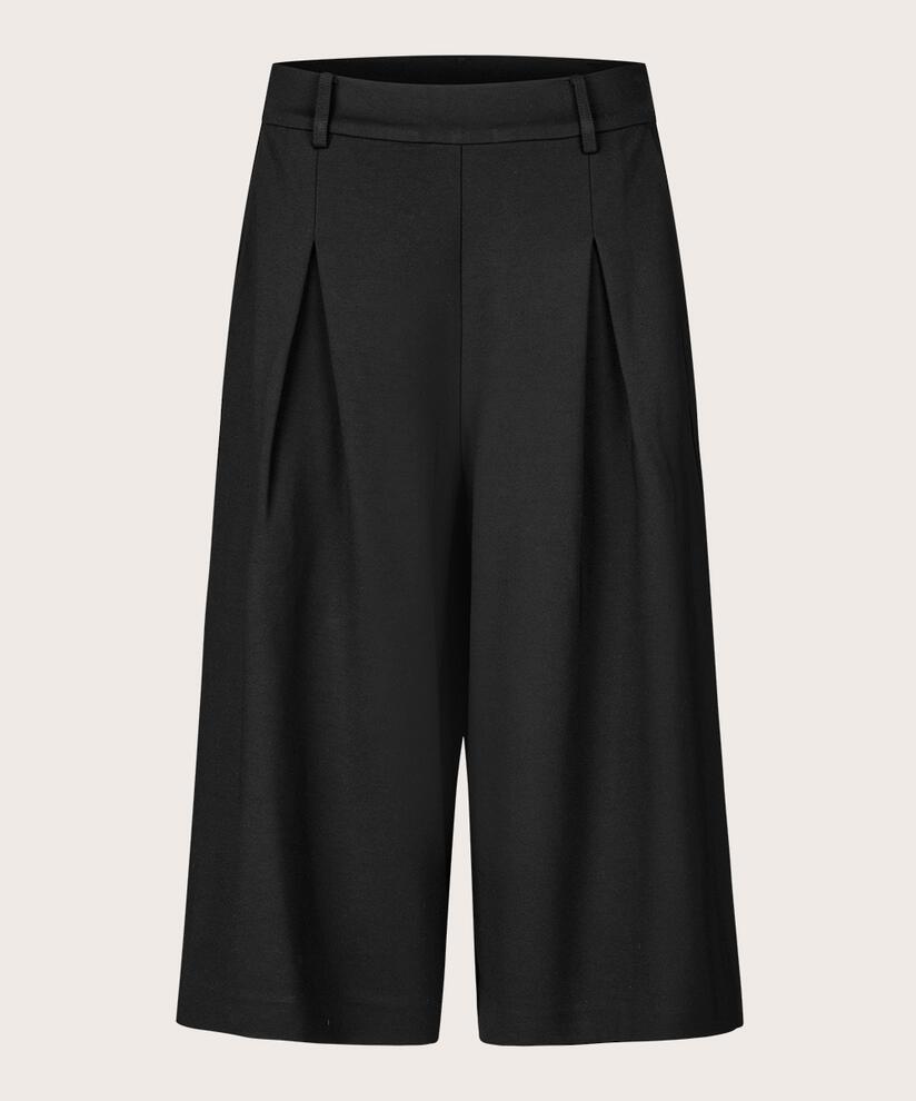 Jerseyhose Mit Falten Vorne Und Verdecktem Reißverschluss An Der Seite, Black