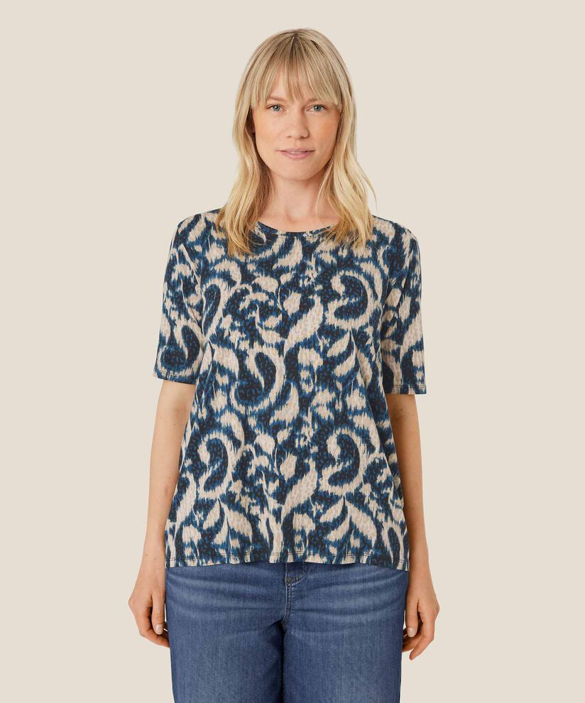 Bedrucktes T-Shirt mit Rundem Hals, Moonlit Ocean