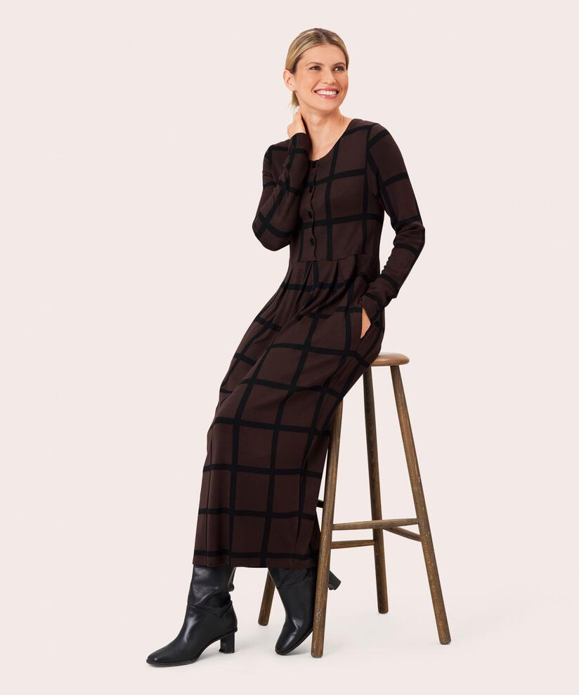 Nilana JERSEY Kleid, Coffee Bean