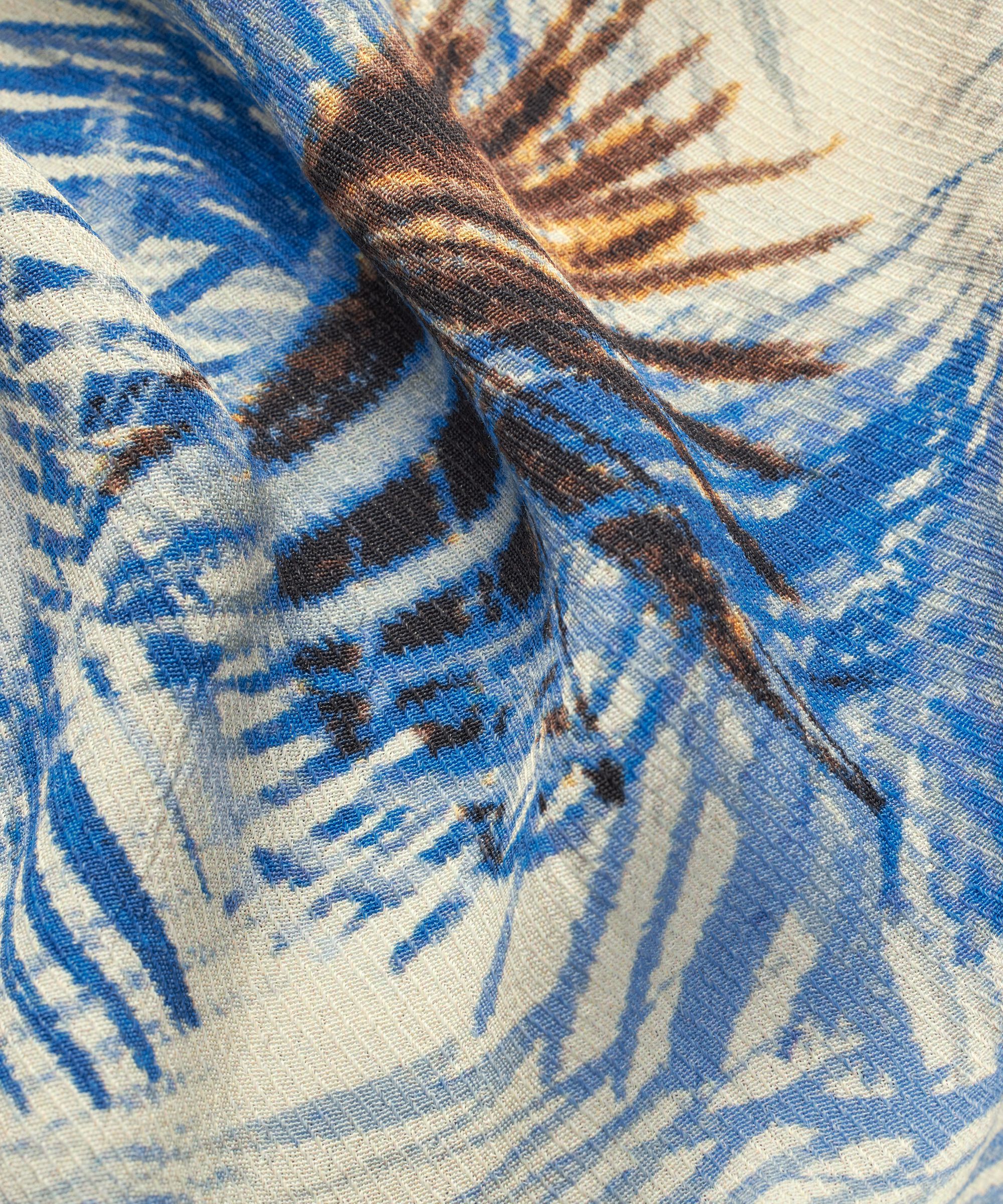 Bedrucktes Viskose-top Mit V-ausschnitt, Della Blue