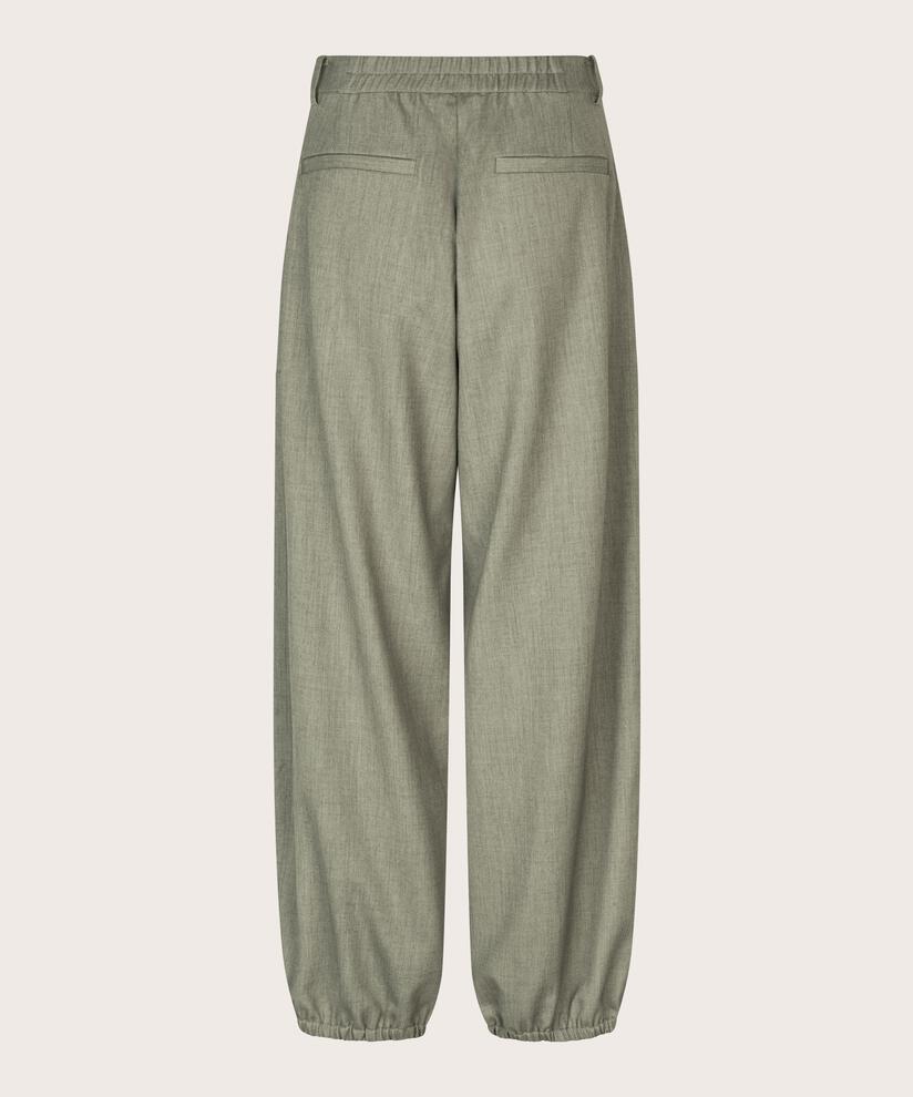 Hose mit Ziernähten und Gummizug hinten, Vetiver