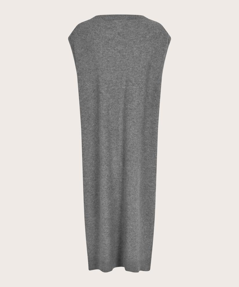 ärmelloses Strickkleid mit Seitenschlitzen, M. Grey mel.