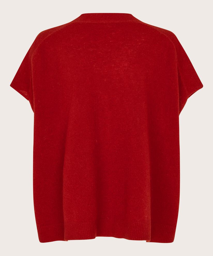 Wollcardigan mit kurzen Ärmeln, Red Dahlia
