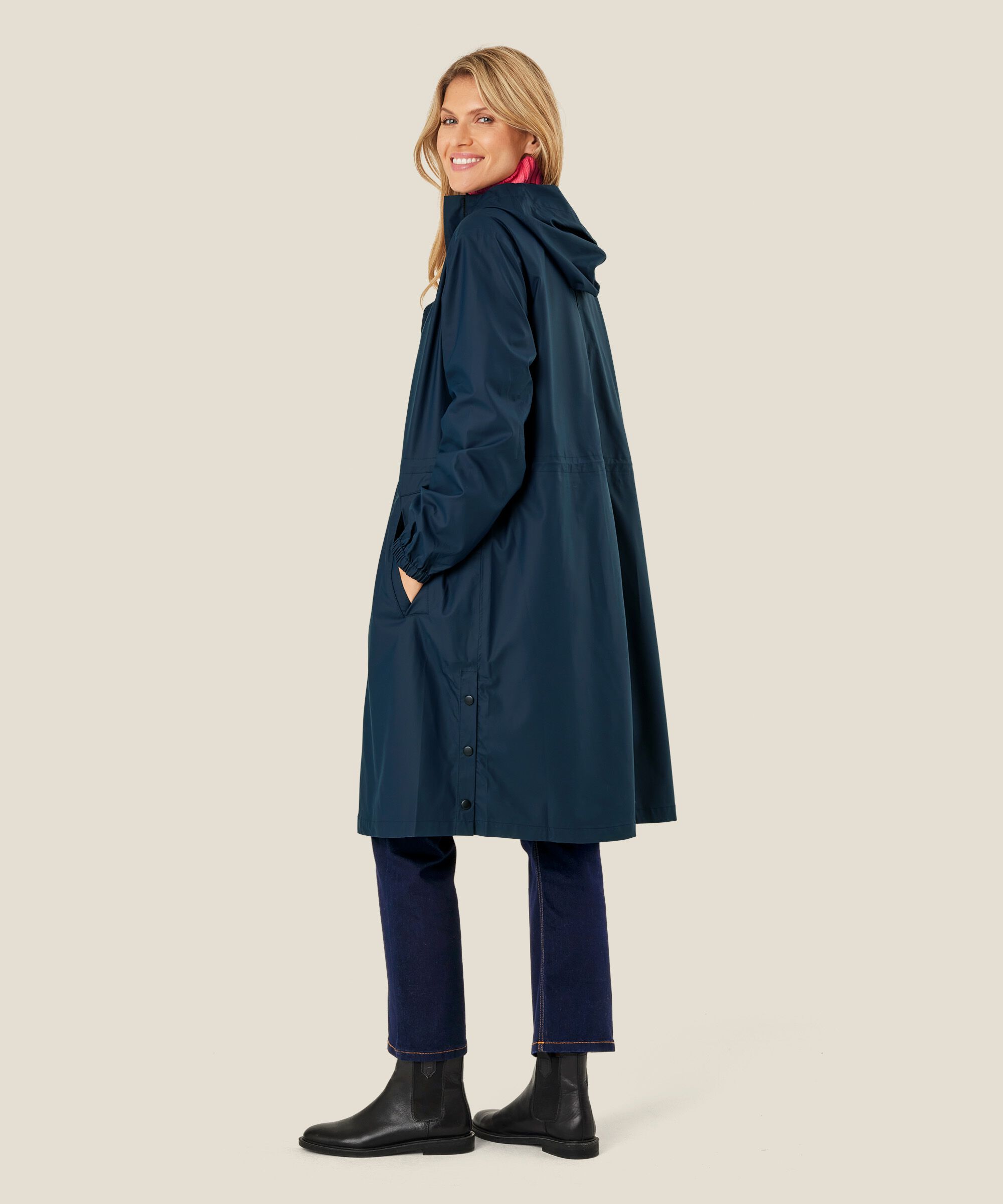 Regenmantel mit Kapuze, Navy