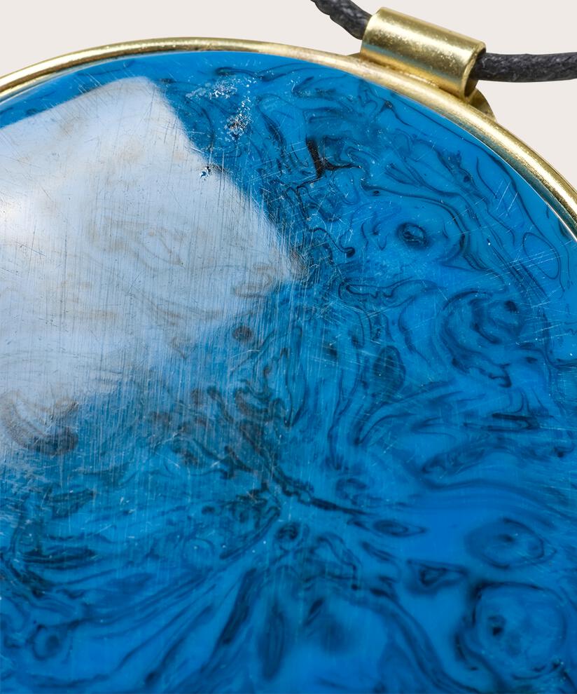 Halskette mit Marmoreffekt und verstellbarer Länge, Ultramarine