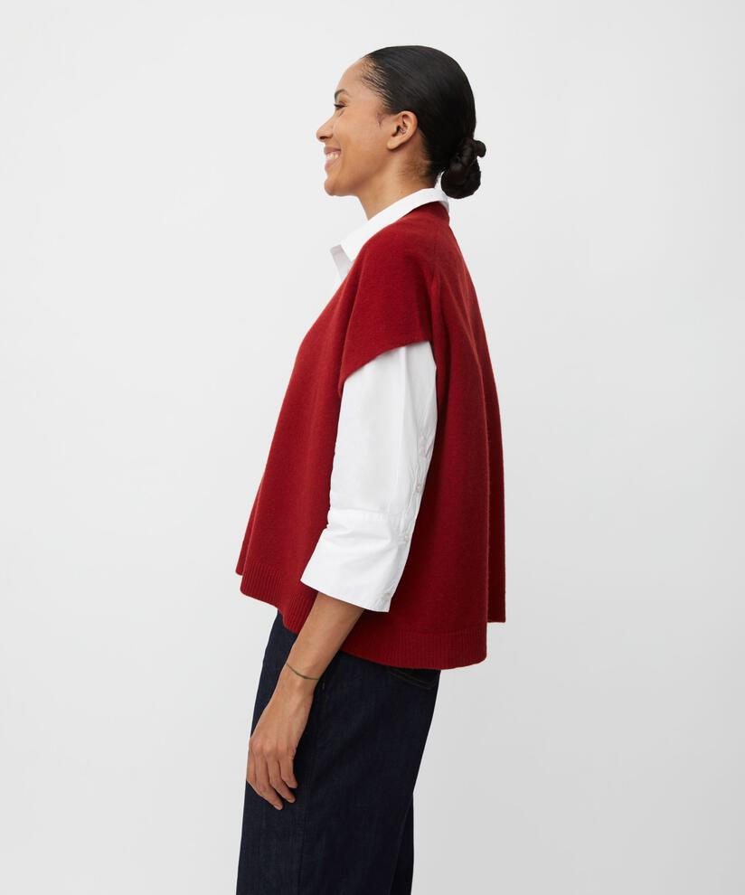 Wollcardigan mit kurzen Ärmeln, Red Dahlia