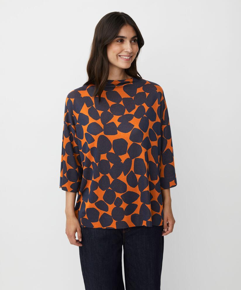 feminines Jersey-Top mit 3/4-Ärmeln, Autumnal