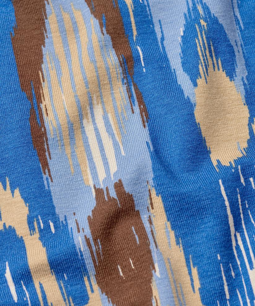 Bedrucktes Jerseykleid mit Bindebändern am Hals, Nebulas Blue