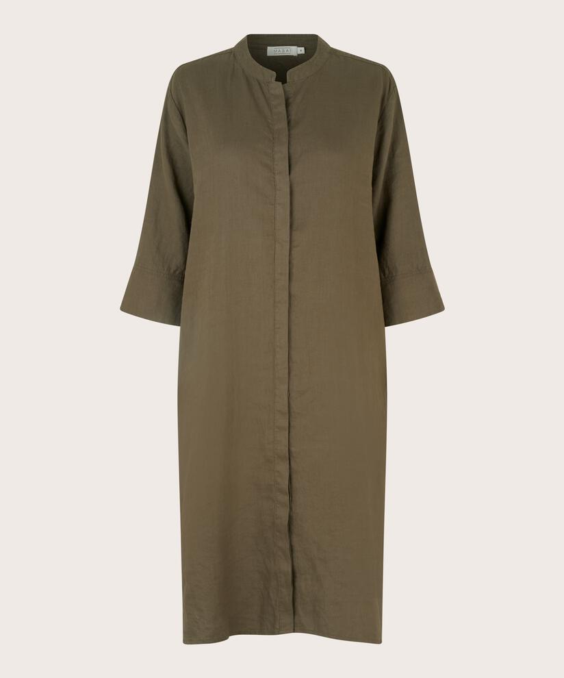 Hemdkleid aus Leinen mit Dreiviertelärmeln, Crocodile