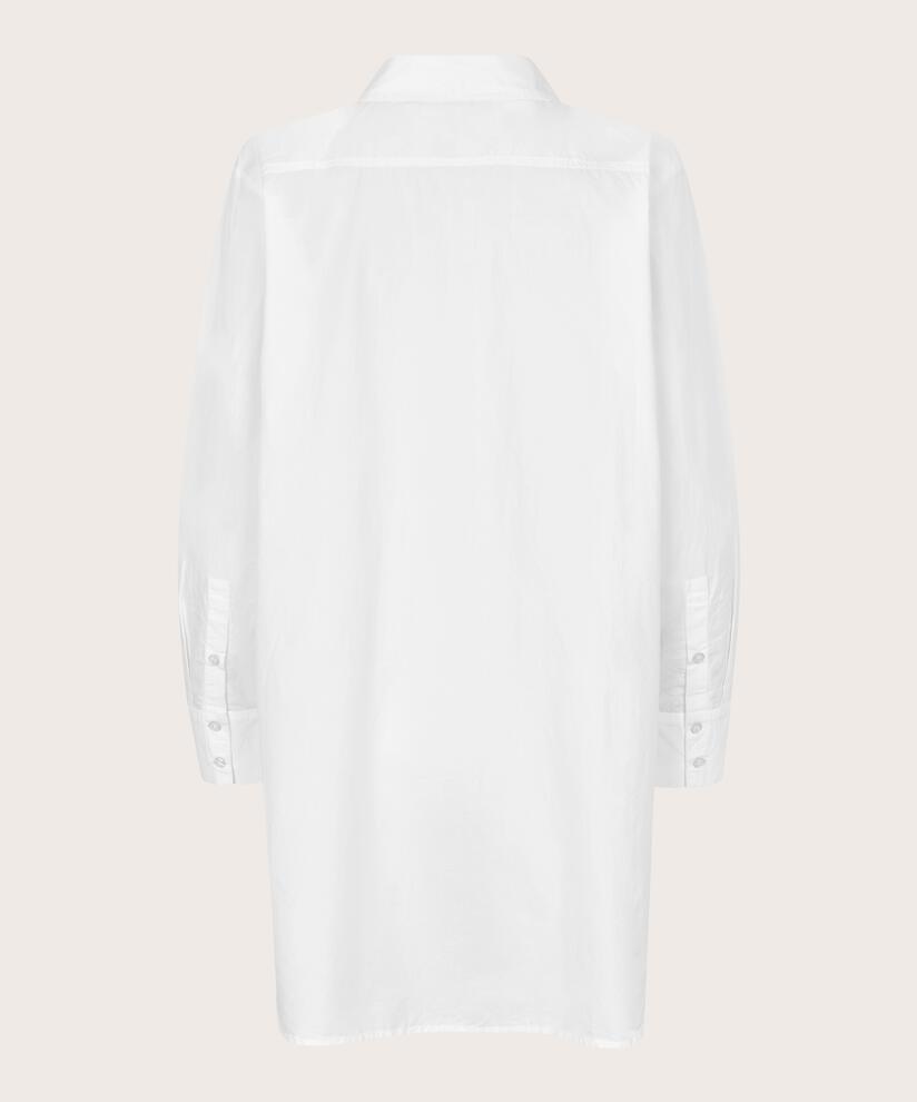 Tunika aus Baumwollpopeline mit Knopfleiste, White