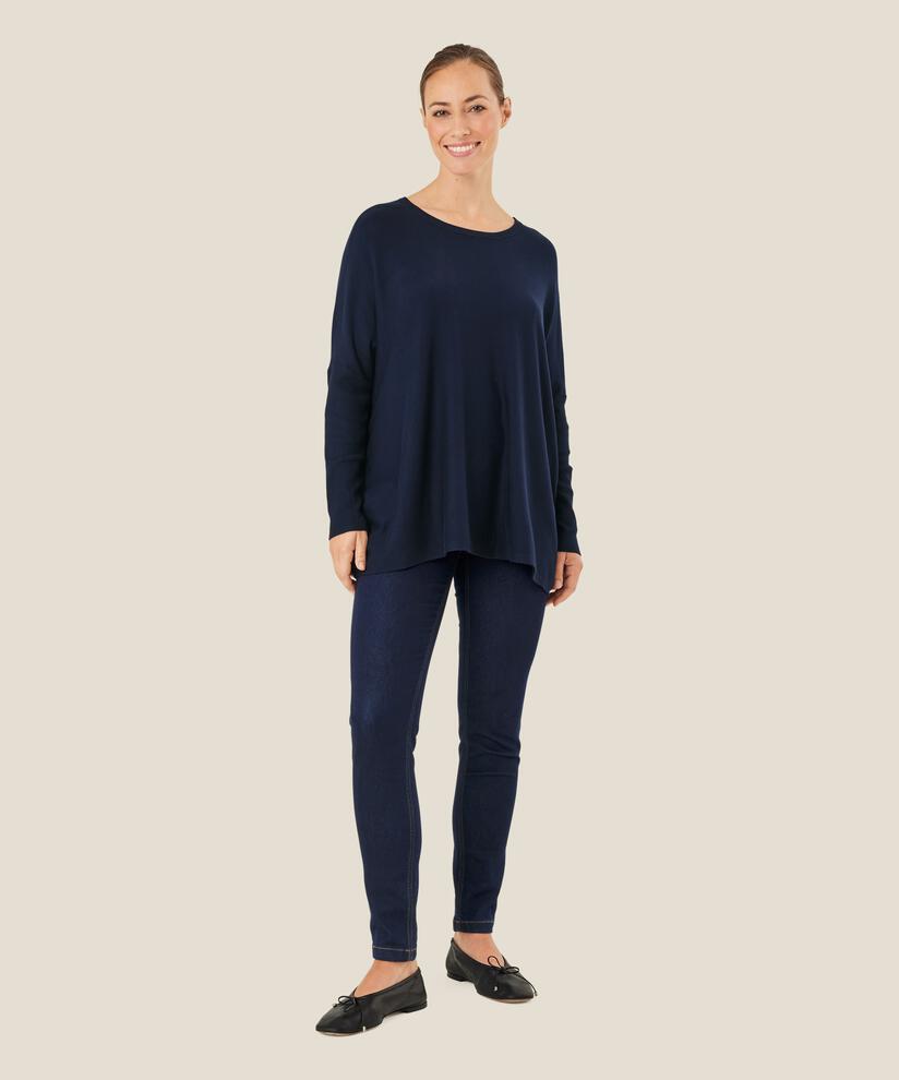Oversize-pullover Mit Schmalen Ärmeln, Navy
