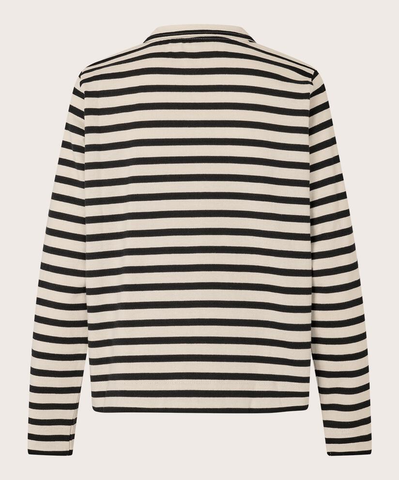 Hemdjacke aus gestreiftem Jersey, Black