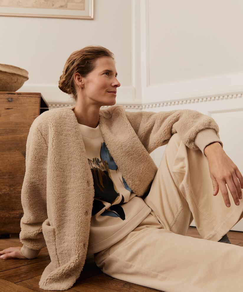 Kurze Jacke Aus Teddyfleece, Fog