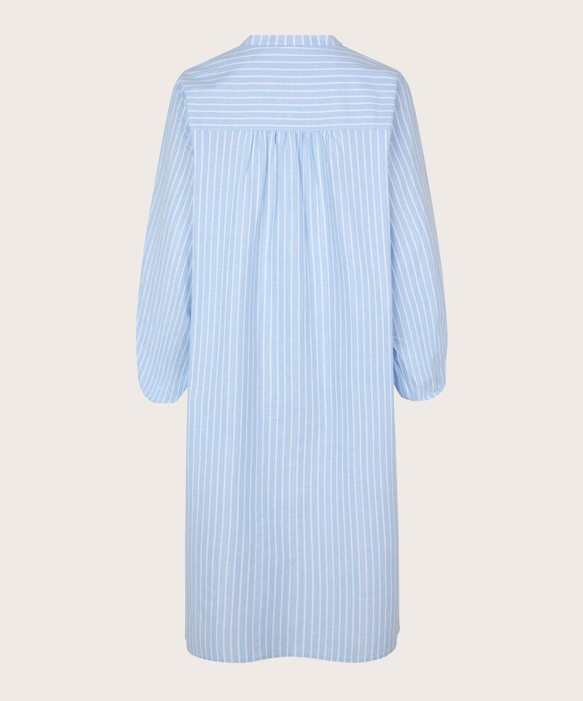 Gestreiftes Baumwollkleid mit Knöpfen, Blue Bonnet