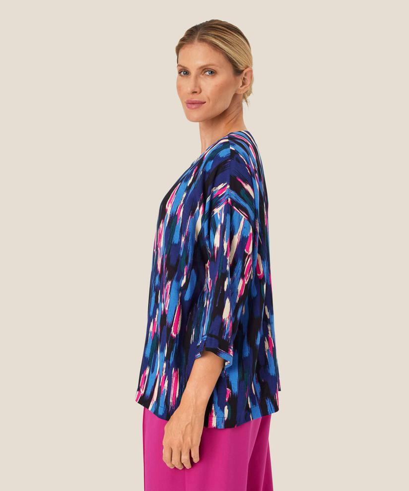 Viskosebluse Mit 3/4 Ärmeln, Federal Blue