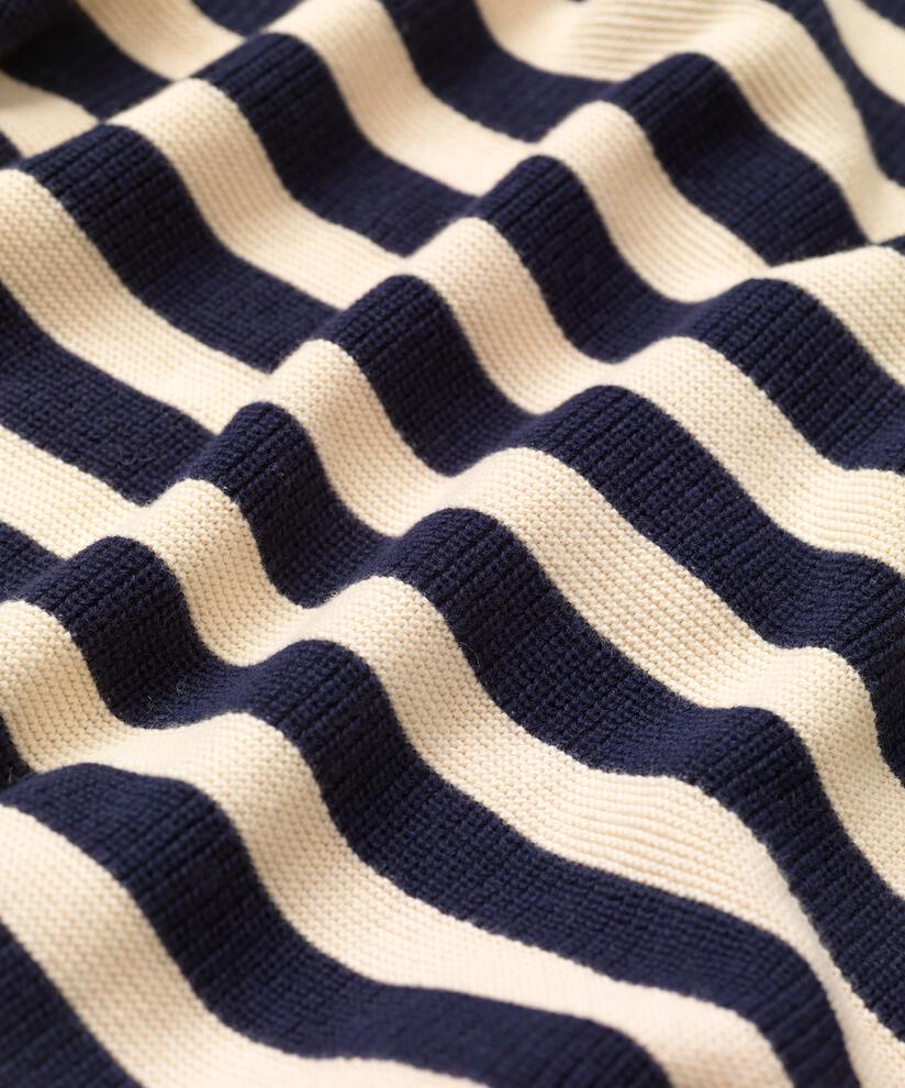 Gestreifter Cardigan aus Baumwolle, Maritime Blue