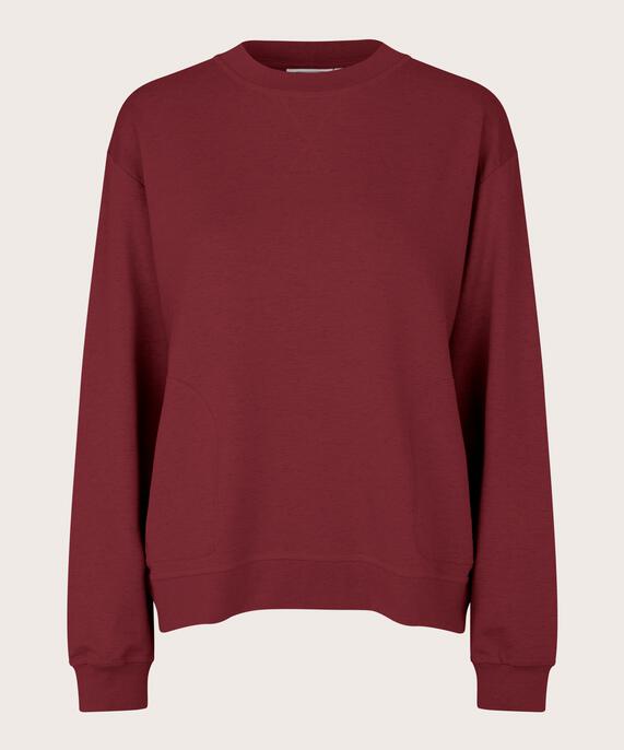 Rundhals-Sweatshirt in weicher Qualität, Tawny Port
