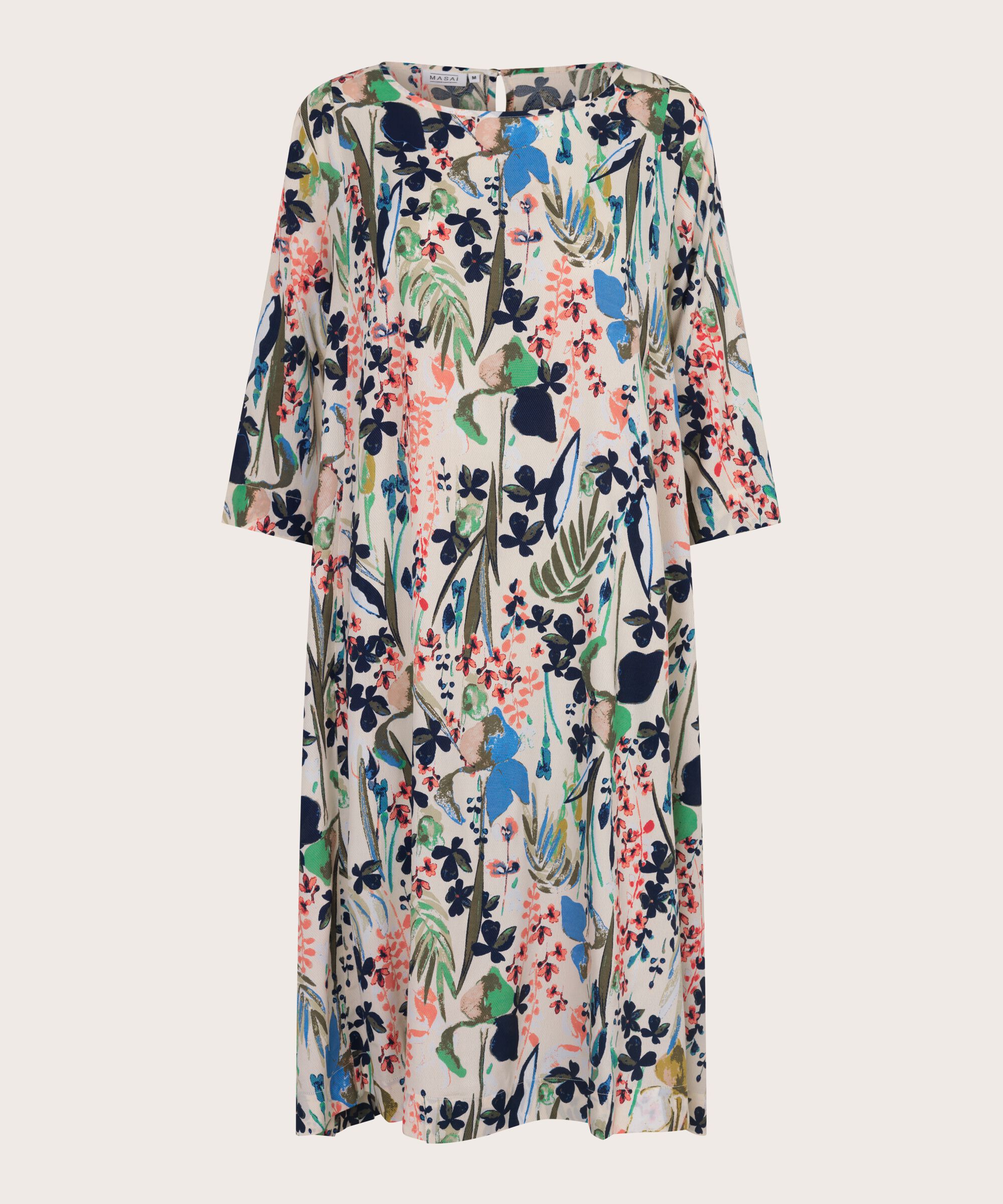 Kleid Aus Viskose Mit Knopf Am Hals, Marina