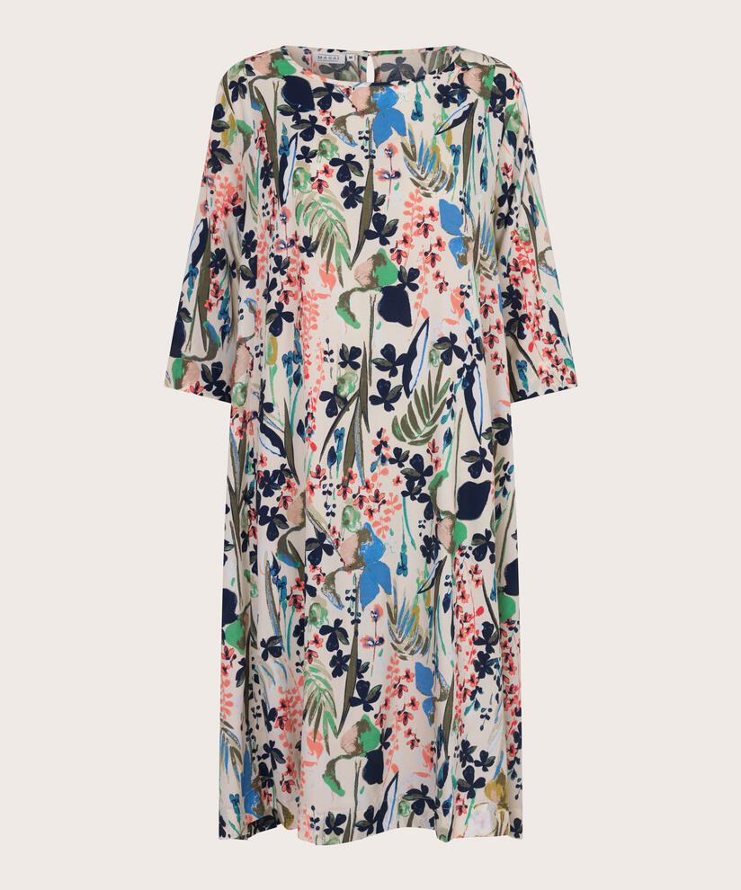 Kleid Aus Viskose Mit Knopf Am Hals, Marina