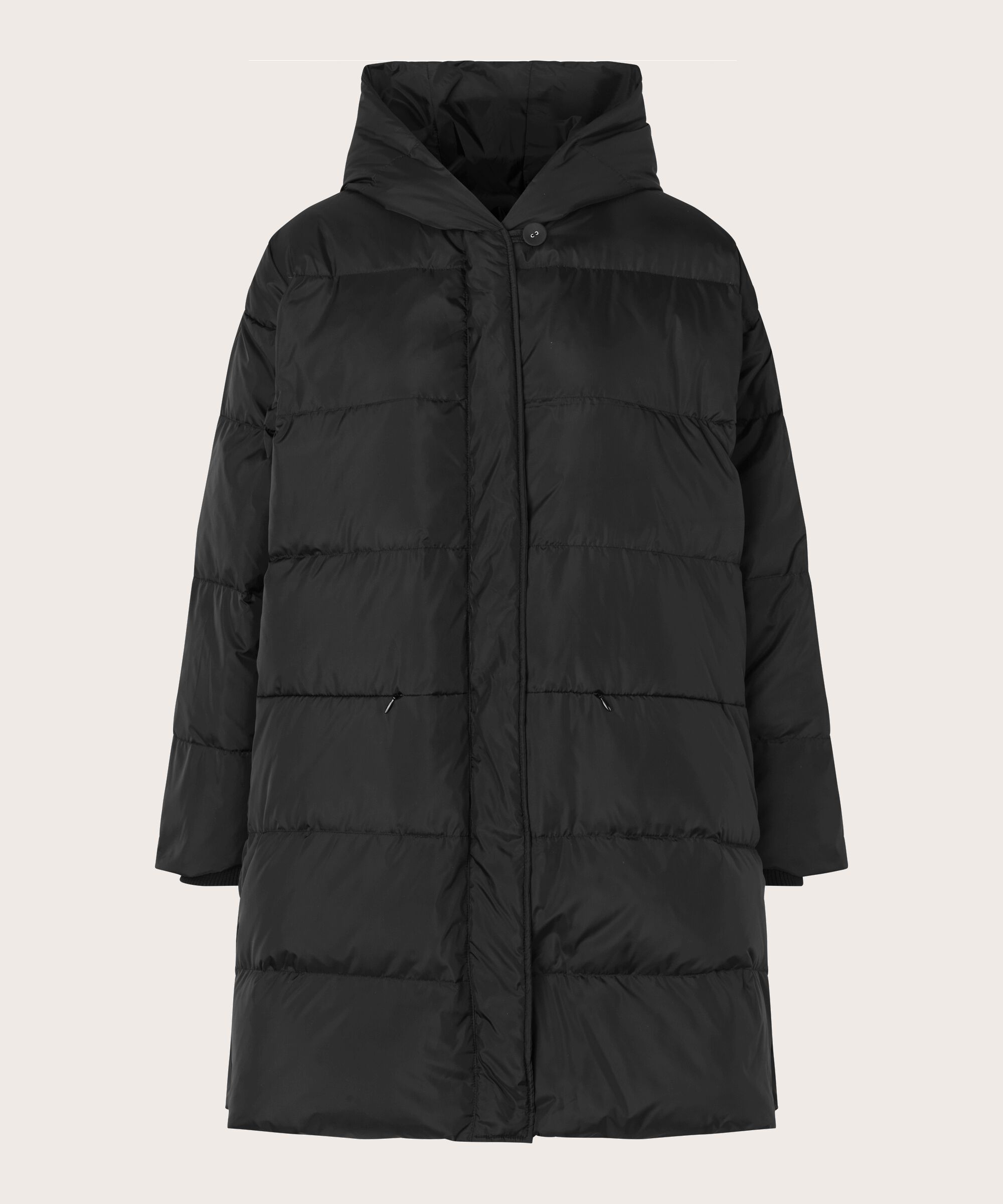 Daunenmantel Mit Kapuze, Black