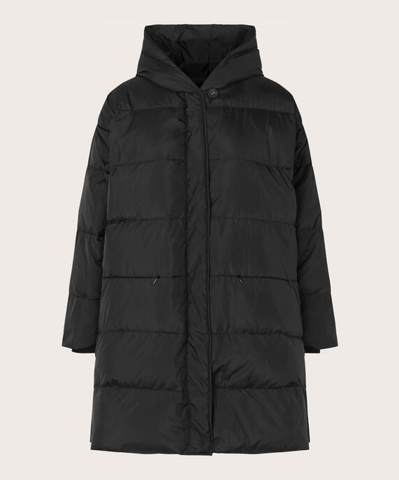 Daunenmantel Mit Kapuze, Black