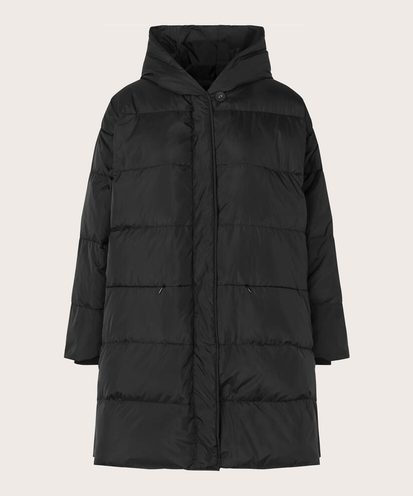 Daunenmantel Mit Kapuze, Black