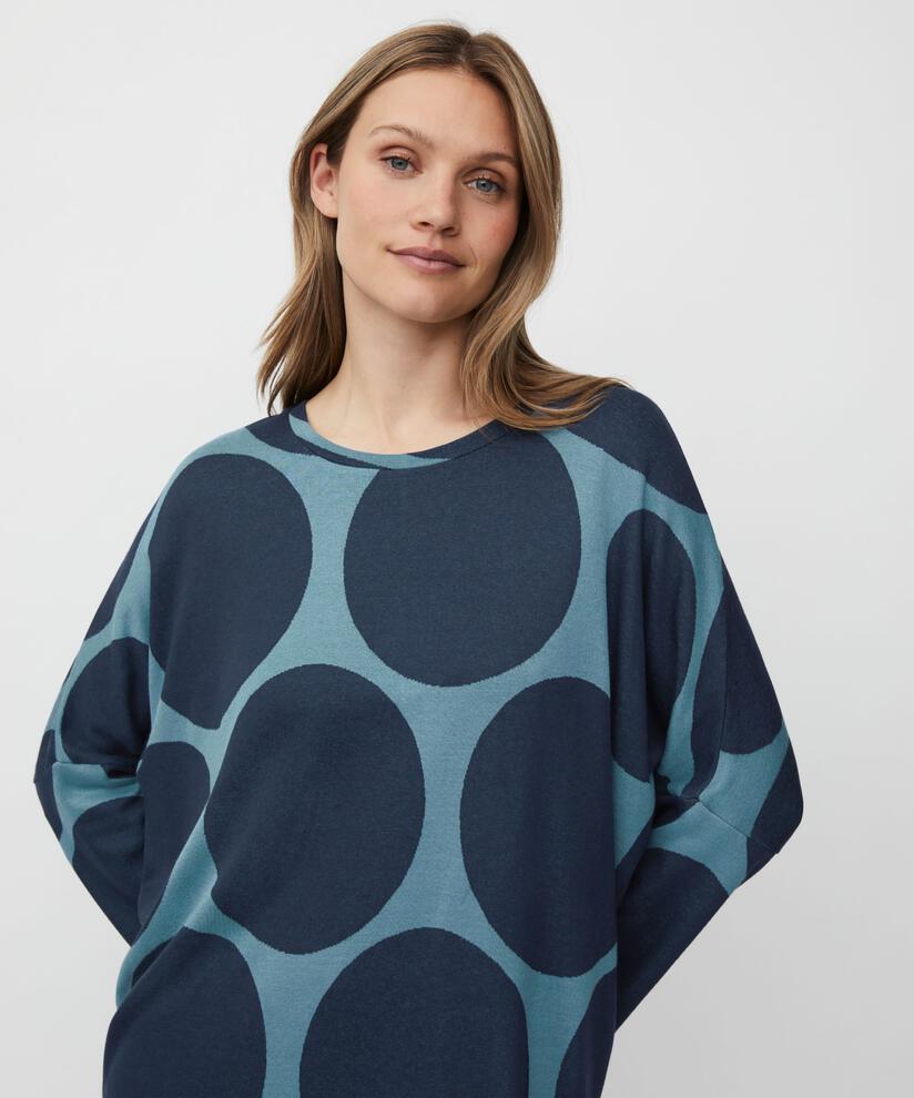 Oversize-tunika Aus Jersey Mit Schmalen Ärmeln, Proven Blue