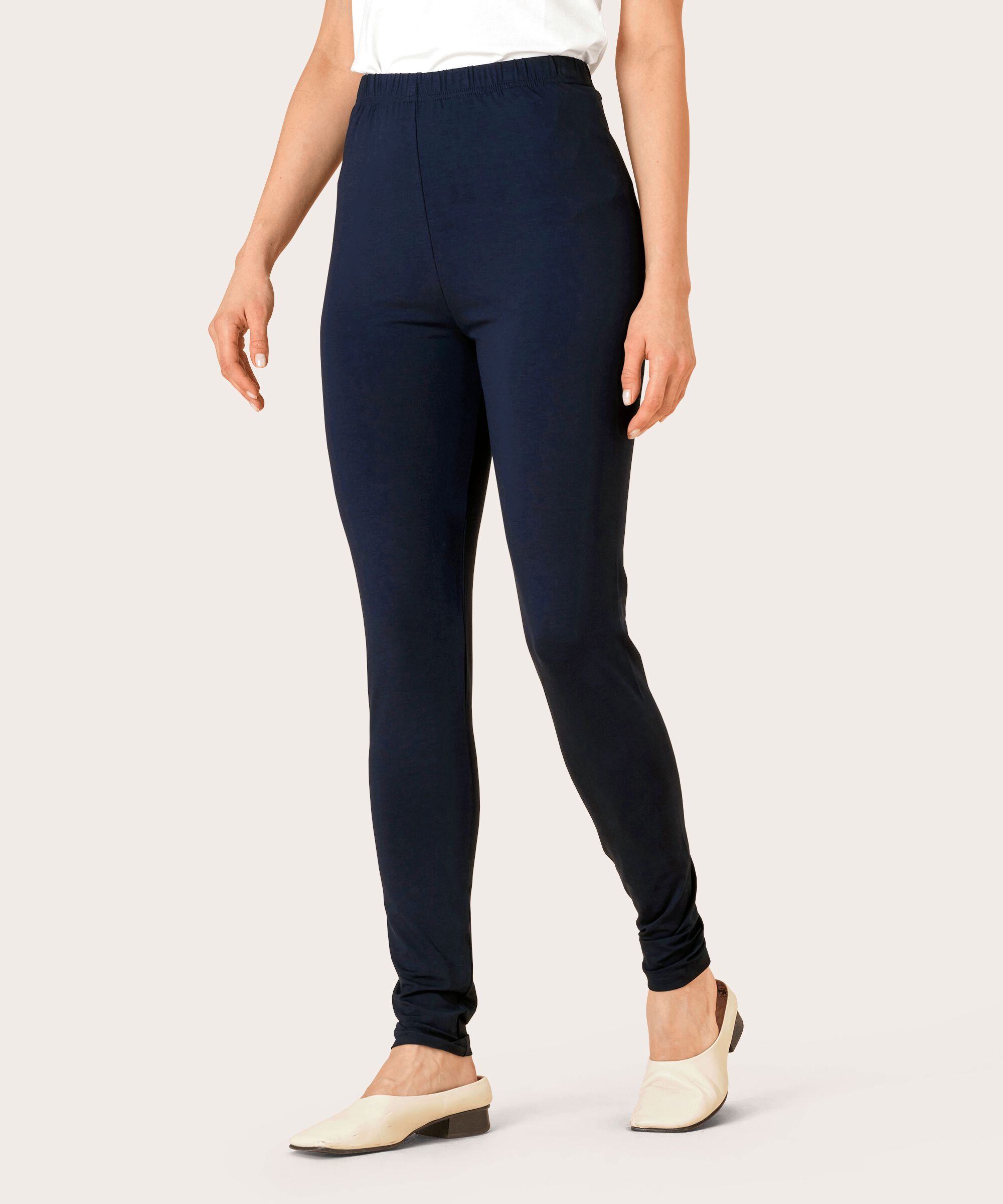 Lange Leggings Aus Weichem Jersey, Navy