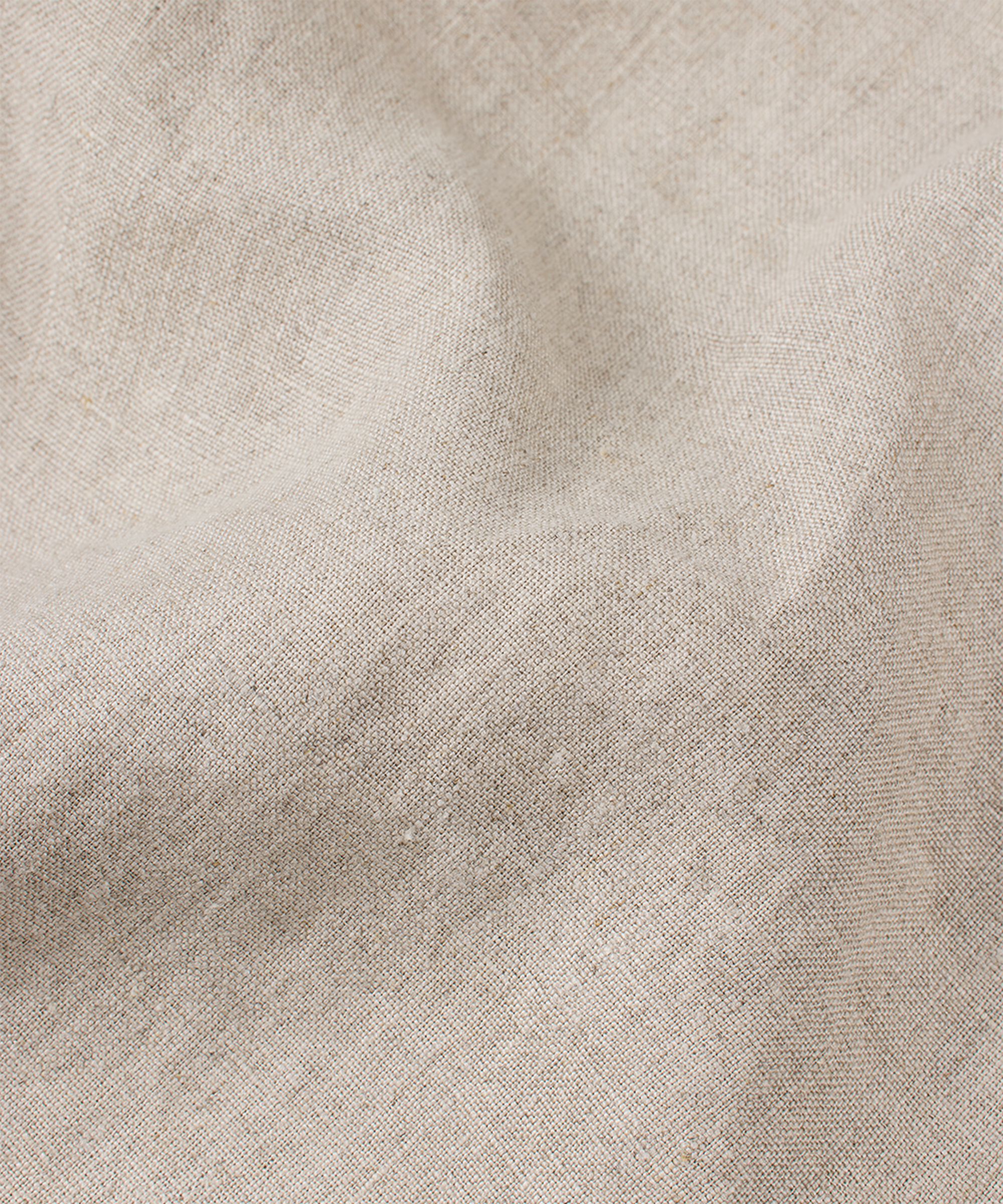 kurzärmliges Leinenkleid mit Eingrifftaschen, Natural