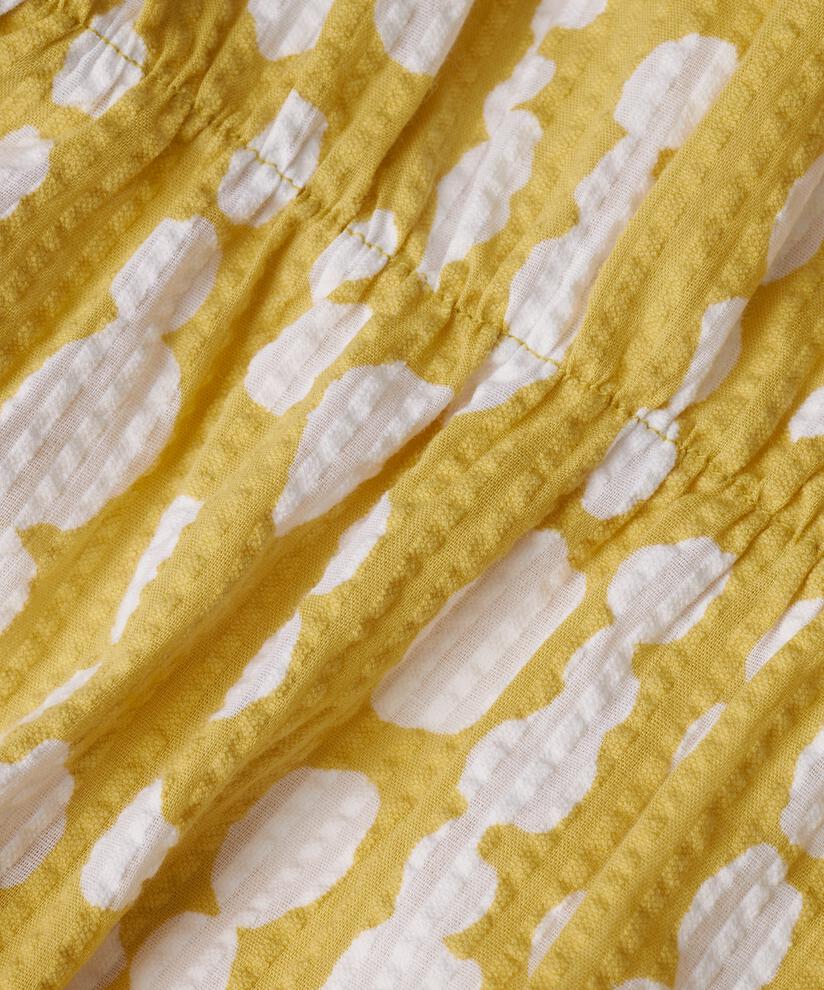 Bedrucktes Baumwollhemd mit elastischem Bund, Oil Yellow