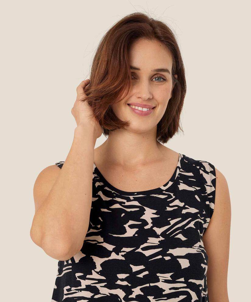 Ärmelloses Jersey-top Mit Rundhalsausschnitt, Black