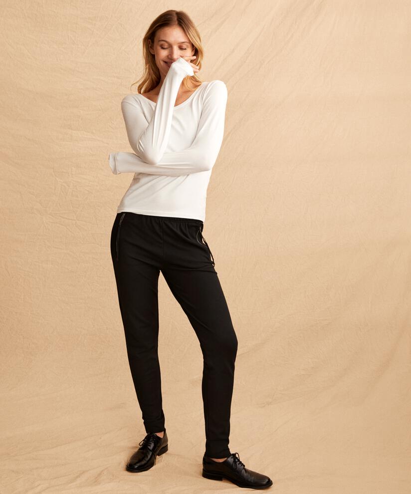 Knöchellange Hose aus Jersey, Black