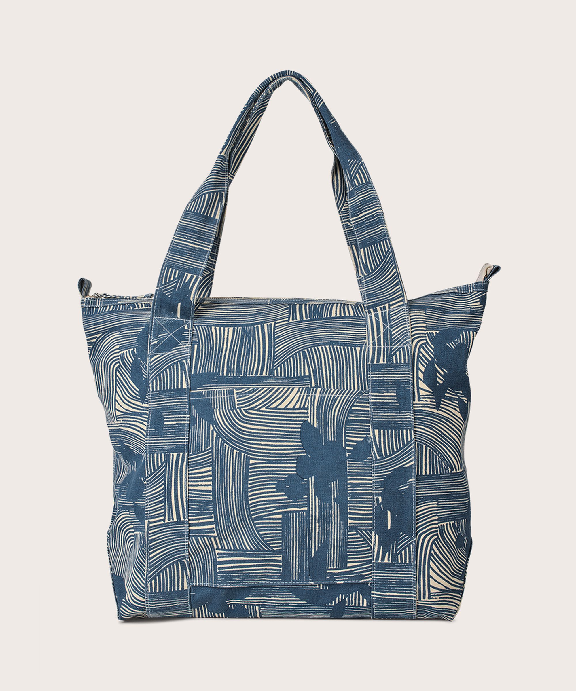 Großer Canvas-Shopper mit Reißverschluss, Sargasso Sea