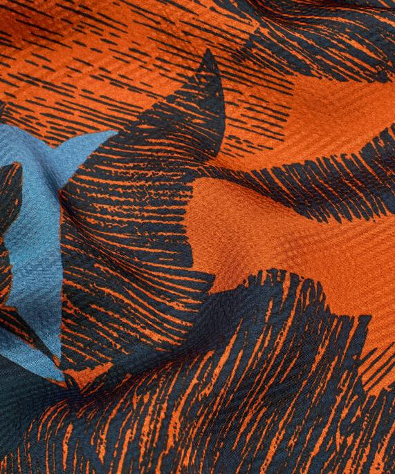 gemusterte Viskose-Tunika mit V-Ausschnitt, Autumnal