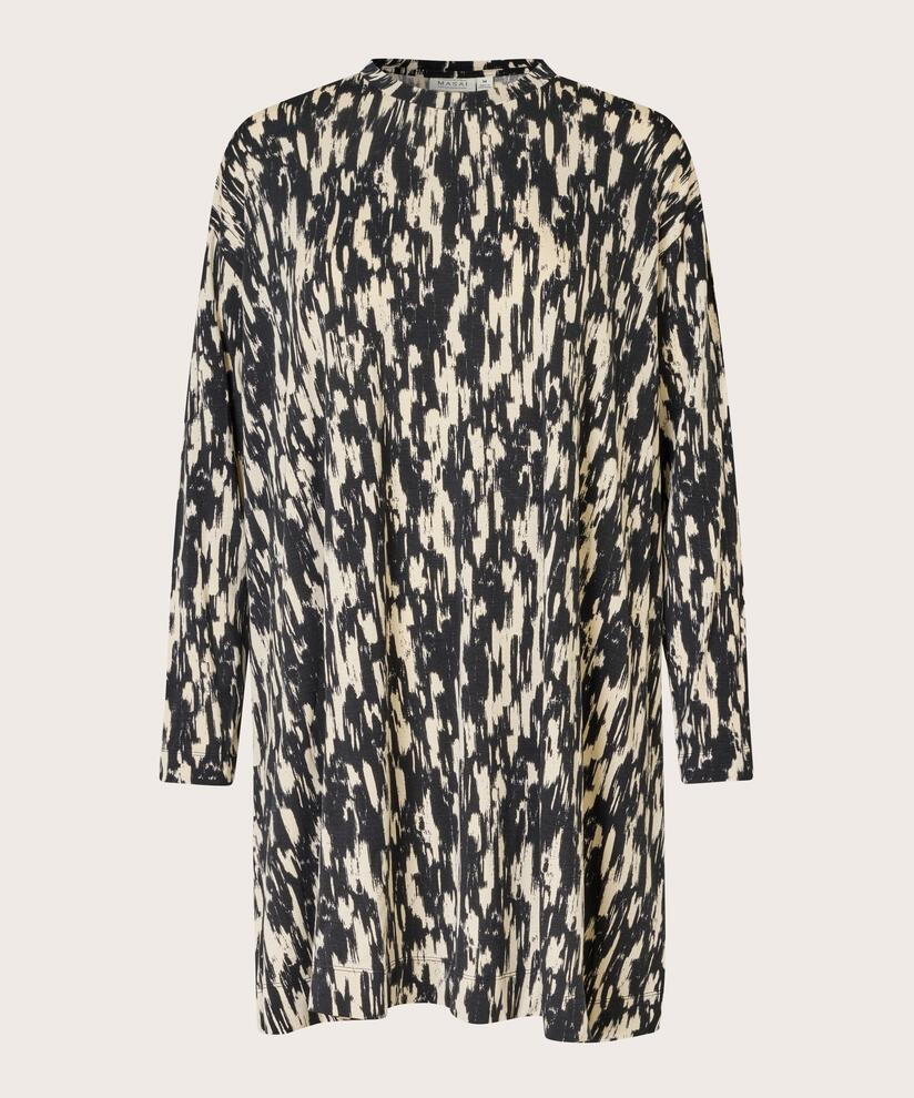 Bedruckte Jersey-tunika Mit Langen Ärmeln, Black