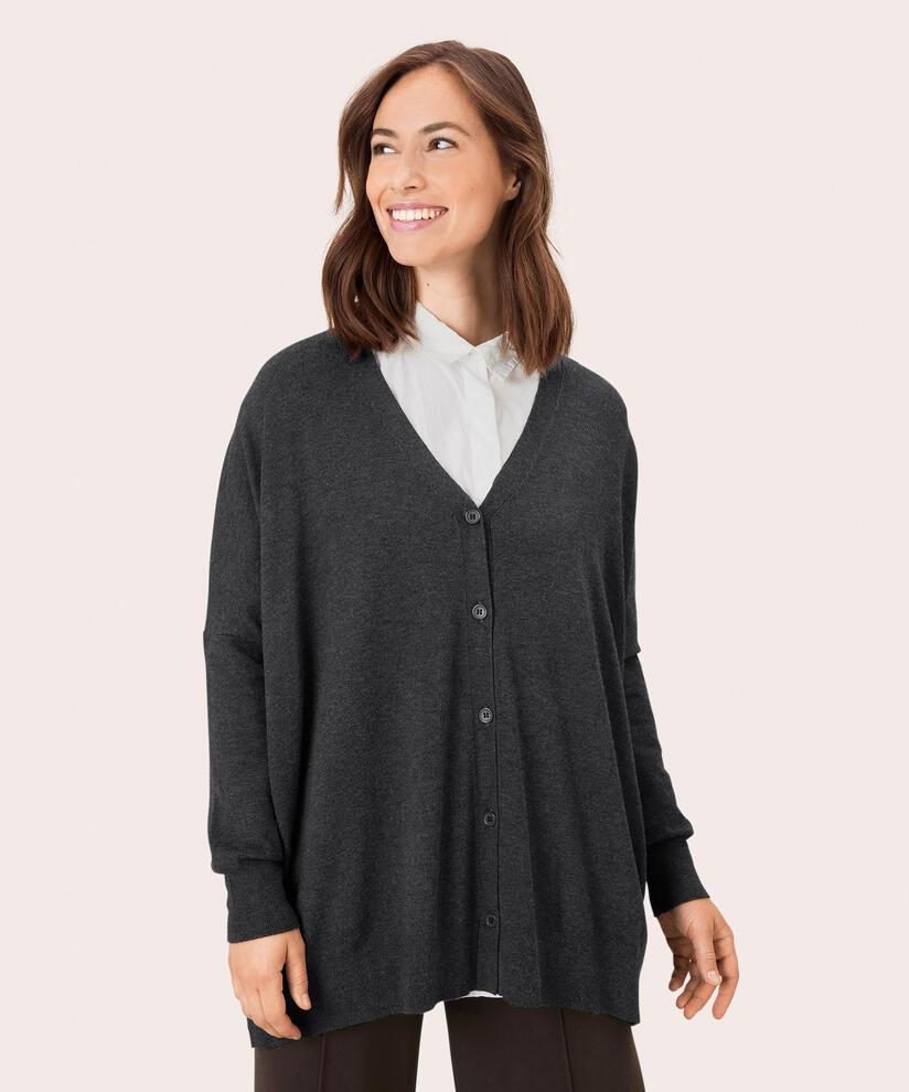 Lina Cardigan, D. Grey mel., hi-res