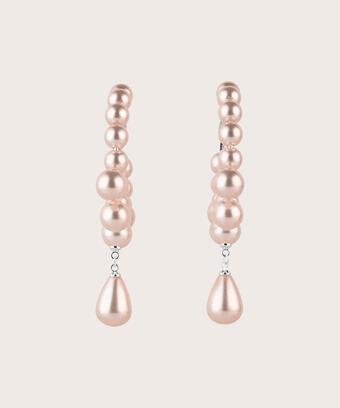 Creolen mit rosa Perlen, Lotus