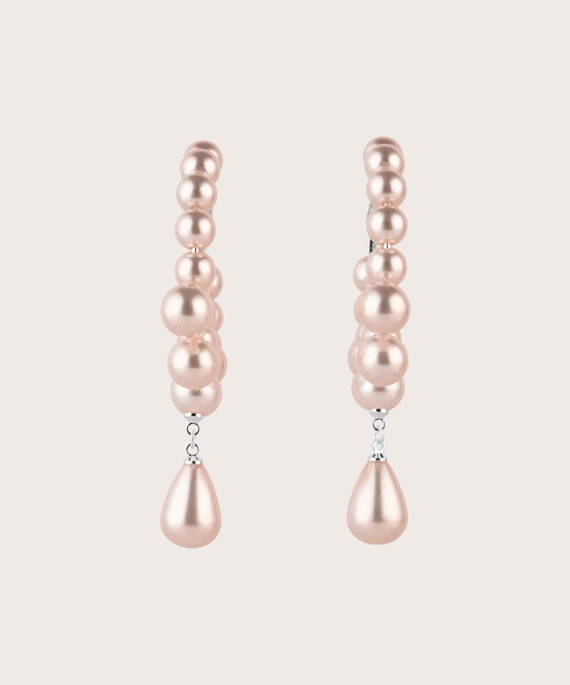 Creolen mit rosa Perlen, Lotus