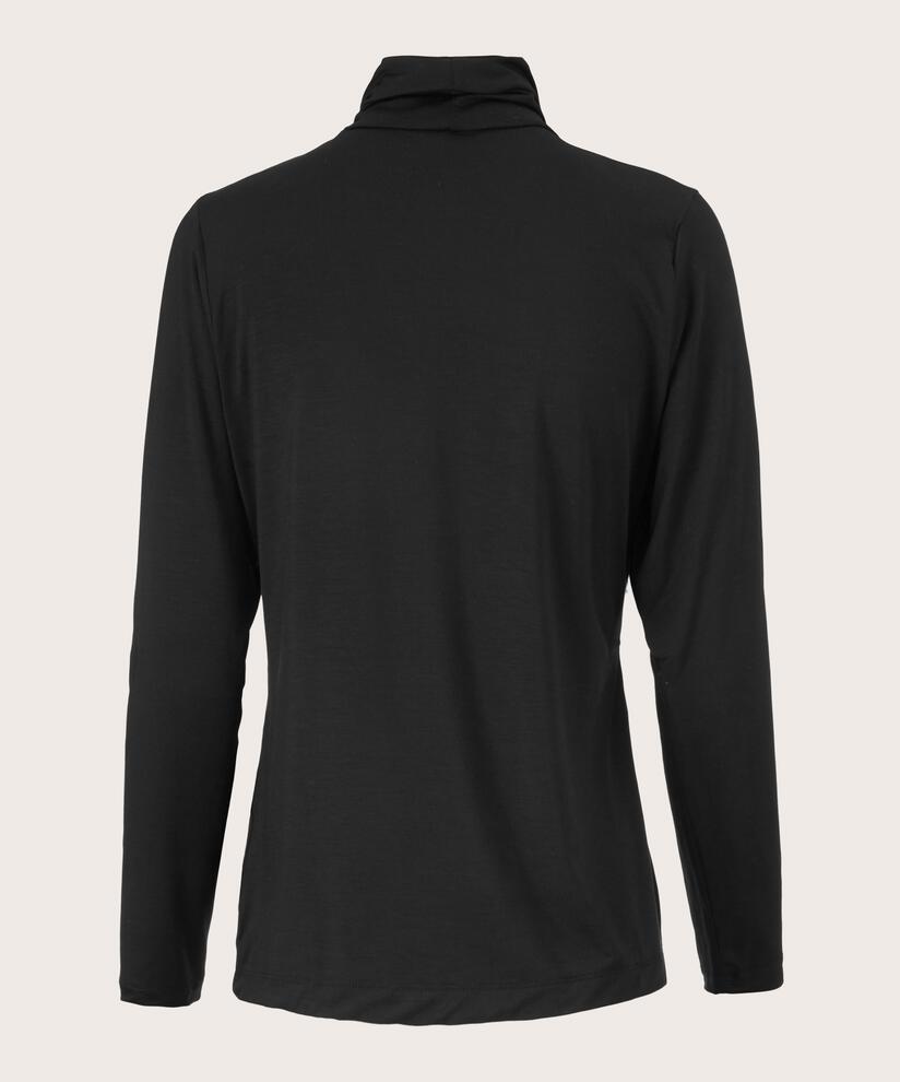 Rollkragenshirt aus Lyocell-Mix, Black