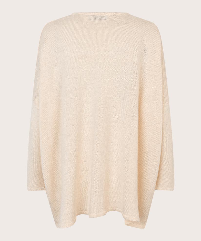Feinstrickpullover im Leinenmix, Whitecap