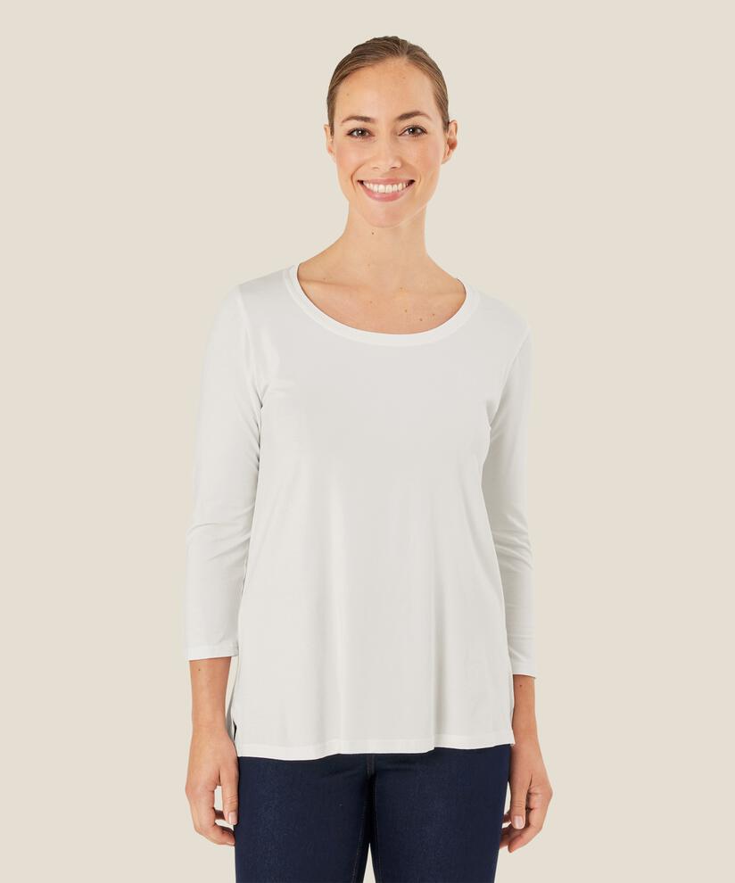 Shirt mit rundem Hals, Cream